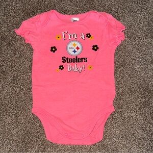 Steelers Baby Pink One Piece 18m